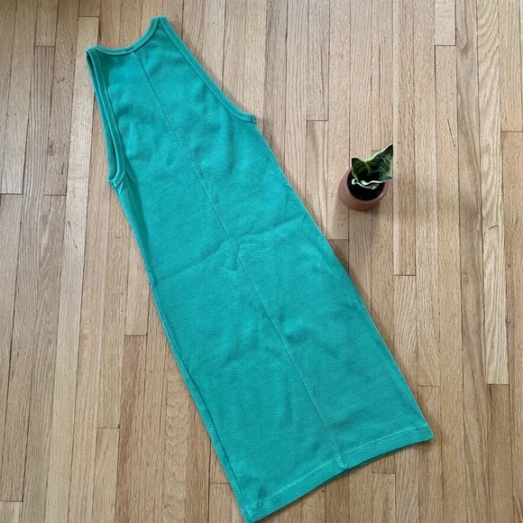 Old Navy Fitted Sleeveless Rib-Knit Midi Green Dress BodLove Collection Size XS - Picture 8 of 9